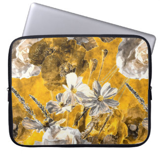 waterverf monochrome florale naadloos laptop sleeve