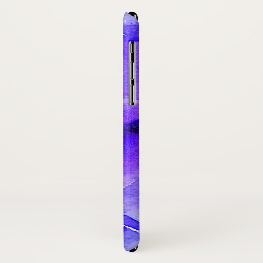 Waterverf Monogram Blauw & Paarse Bloem Case-Mate iPhone Case (Achterkant/links)