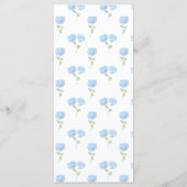 Waterverf Monogram Blauwe Hydrangea Krans Trouwen Menu (Achterkant)