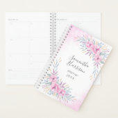 Waterverf Monogram Blush Pink Flowers Planner (Display)