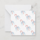 Waterverf Monogram Bow Candy Cane Crest Notitiekaartje (Achterkant)
