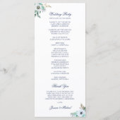 Waterverf Monogram Floral Wreath Wedding Programma (Achterkant)