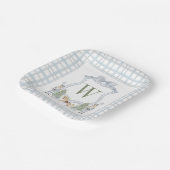 Waterverf Monogram Initiaal Notenkraker Crest Gift Papieren Bordje (Gebogen)