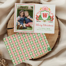 Waterverf Monogram Initiaal Santa Crest Foto