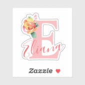 Waterverf Monogram Letter Initiaal Monogrammen Sticker (Vel)