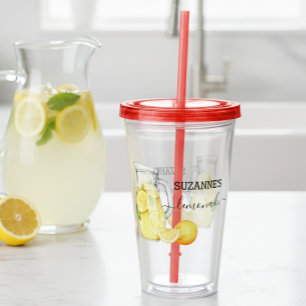 Waterverf monogram limonade Drink Acryl Drinkbeker