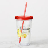 Waterverf monogram limonade Drink Acryl Drinkbeker (Achterkant)