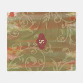 Waterverf-monogram met schuifwiel fleece deken (Voorkant (Horizontaal))