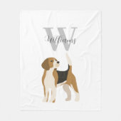 Waterverf Monogram Naam Beagle Hond  Fleece Deken (Voorkant)
