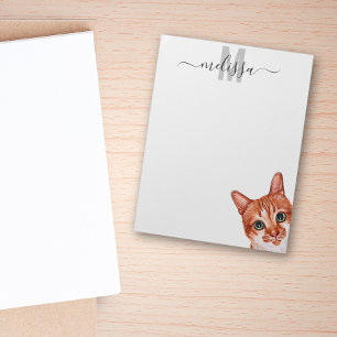 Waterverf Monogram Naam Stiekeme Kat Notitieblok