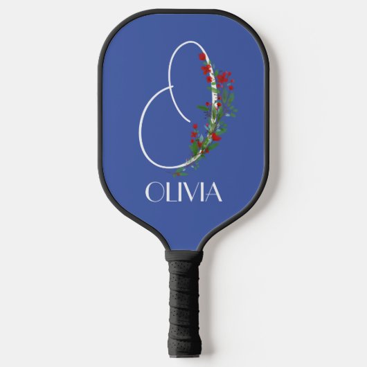 Waterverf monogram O blauw Pickleball Paddle (Voorkant)