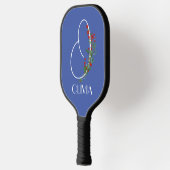 Waterverf monogram O blauw Pickleball Paddle (Links)