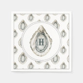 Waterverf monogram oester servet (Voorkant)