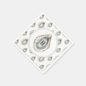 Waterverf monogram oester servet (Hoek)