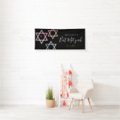 Waterverf Monogram Ombré Bat Mitzvah Foto Spandoek (Insitu)
