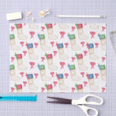 Waterverf Monogram Personaliseer Kerstmis kous Tissuepapier (Craft)