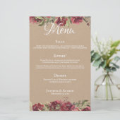 Waterverf monogram Roos Burgundy (Staand voorkant)