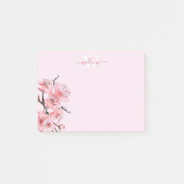 Waterverf monogram roze Cherry Blossom Post-it® Notes