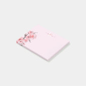 Waterverf monogram roze Cherry Blossom Post-it® Notes (Schuin)