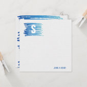 Waterverf Monogram schildpad Kaart (Voorkant / Achterkant in situ)