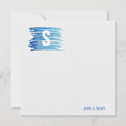 Waterverf Monogram schildpad Kaart (Voorkant)