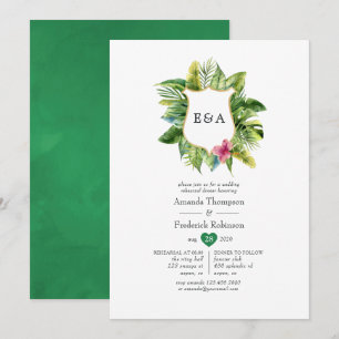 Waterverf Monogram Tropische zomervakantie Kaart
