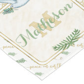 Waterverf Monogram Vrede op Aarde Gouden Typografi Korte Tafelloper (Hoek)