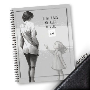 Waterverf monogram vrouwentrauma Motivatie Notitieboek