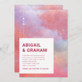 Waterverf Monogram Weddenschap Kaart (Voorkant / Achterkant)