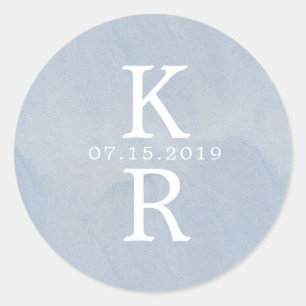 waterverf monogram Wedding Monogram Sticker