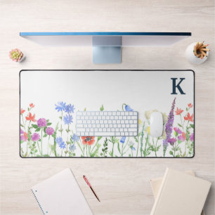 Waterverf Monogram wilde bloem Bureaumat