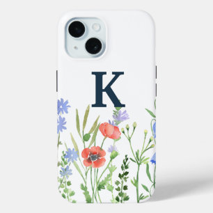 Waterverf Monogram wilde bloem