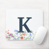 Waterverf Monogram wilde bloem Muismat (Met muis)