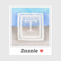 #Waterverf #Monogram Zee & Zandblauw & Tan