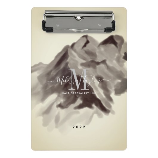  Waterverf Monogrammed Script Mini Klembord (Voorkant)