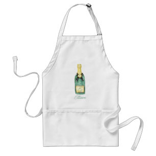 Waterverf Monogrammed Wine Champagne Standaard Schort