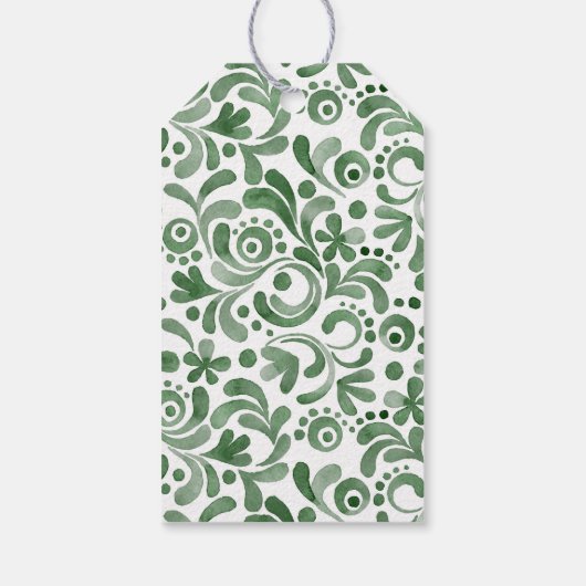 Waterverf Monogrammen Topiary Gift Labels Cadeaulabel (Achterkant)