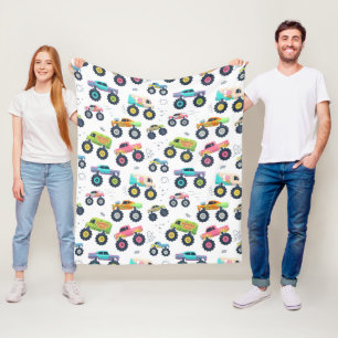 Waterverf Monster Auto Trucks voor kinderen Fleece Deken