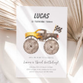 Waterverf Monster Truck Racing verjaardagsfeestje Kaart