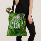 Waterverf Monstera Aloha Hawaiian Beach tas (Dichtbij)