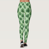 Waterverf Monstera Blad Patroon Leggings (Achterkant)