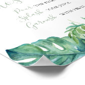 Waterverf Monstera Leaves Mimosa Bar Poster (Hoek)