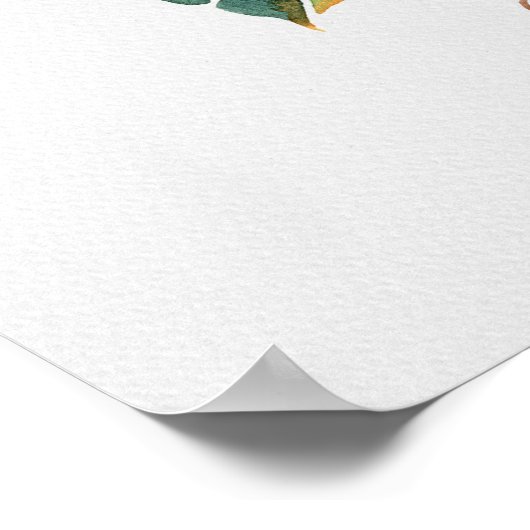 Waterverf Monstera Plant in pot Poster (Hoek)