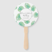 Waterverf Monstera Trouwronde Handwaaier (Voorkant)