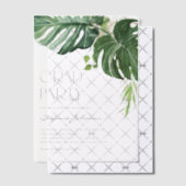 Waterverf Monstera verlaat Summer Afstuderen Vellum Uitnodigingen (Offset (Uitnodiging))