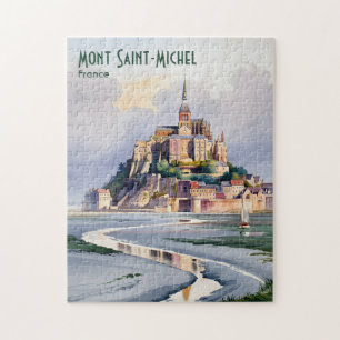 Waterverf Mont Saint Michel Frankrijk Oude Reispre Legpuzzel