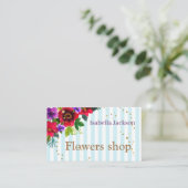 Waterverf mooie bloemen romantische marmer elega visitekaartje (Staand voorkant)