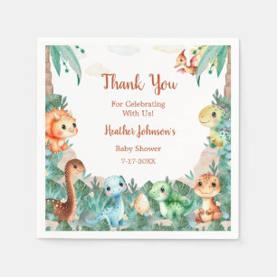 Waterverf Mooie Dinosaurus Jongen Baby Shower Servet