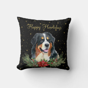 Waterverf Mooie Hond Gelukkige Howlidays Kussen