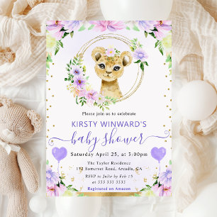 Waterverf Mooie Jungle Leeuw Baby Shower Kaart